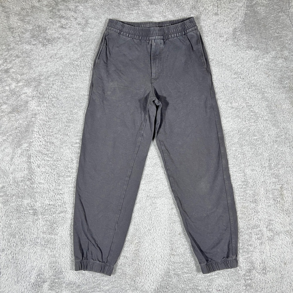 Uniqlo Mens Stretch Cotton Twill Jogger Pants Dark Gray Elastic Waist S 461410